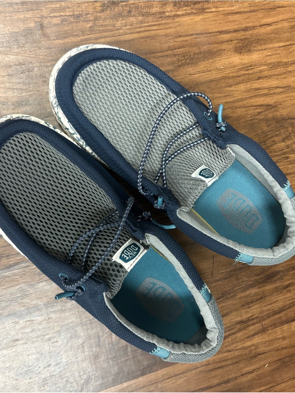 Hey Dude Navy and Gray Mesh Slip-On Shoes